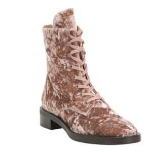 Stuart Weitzman Lace-Up Velvet Boots - color cappuccino